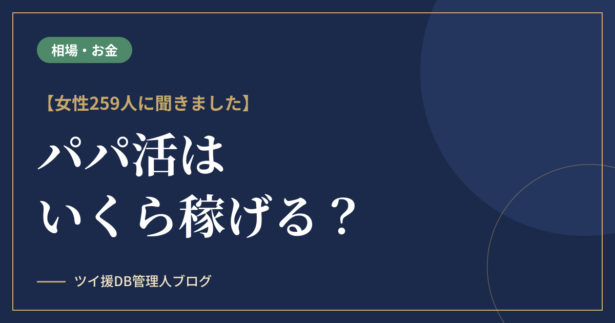 パパ活はいくら稼げる？女性259人の目標月収と現実の活動量のアイキャッチ画像